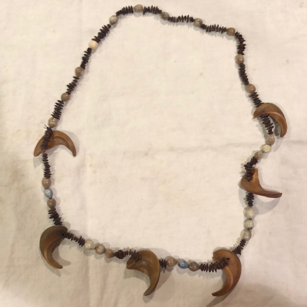 Vintage wood bead necklace